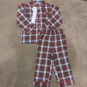 J. Crew Crewcuts Christmas Plaid Red Tartan Matching Holiday Pajama Set